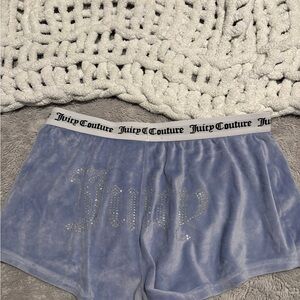 Juicy Couture Women's Light Blue Velour Shorts